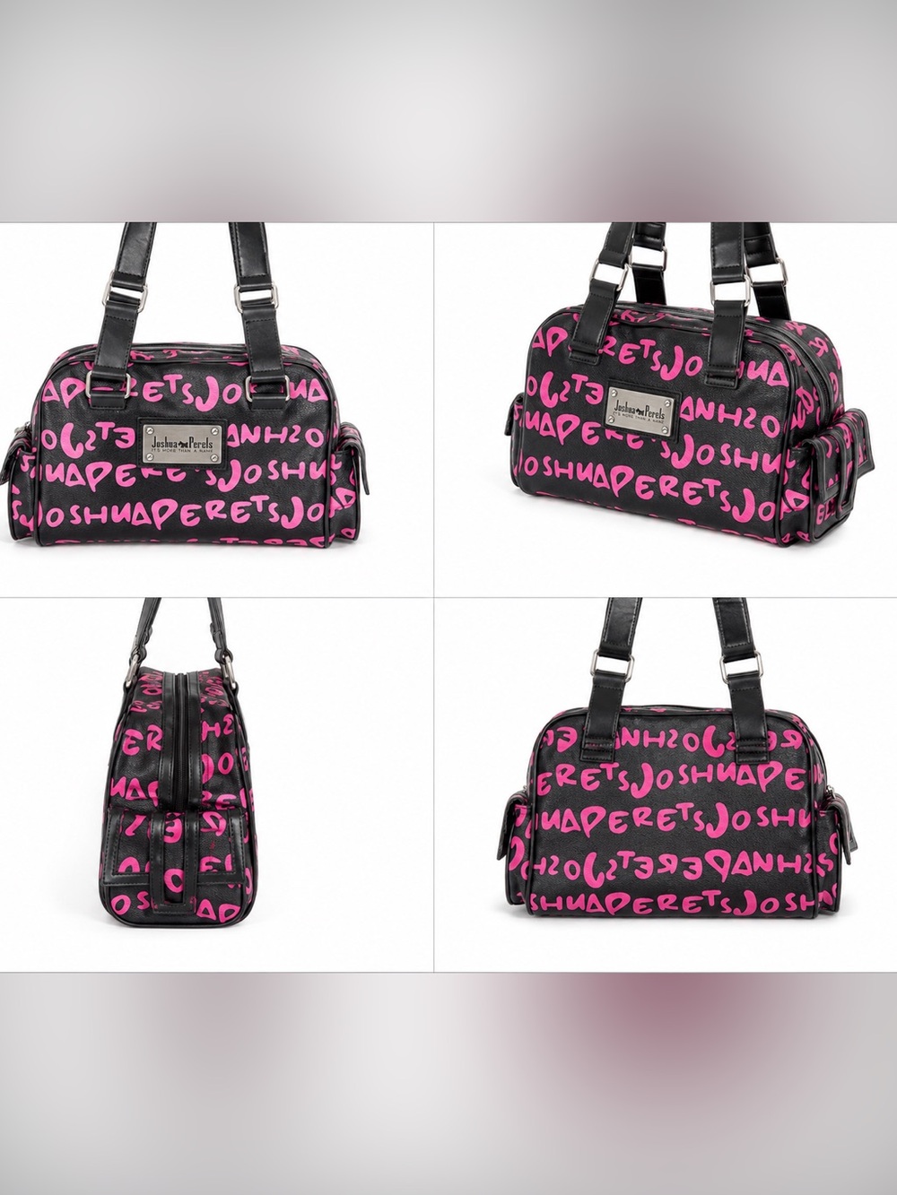 Joshua Perets Graffiti Print Purse Y2K Pink Black Shoulder Bag